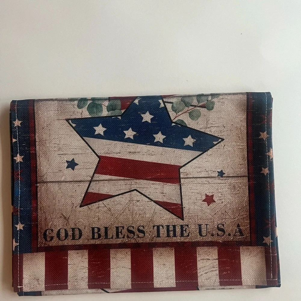 Patriotic Table Runner Red White Blue Stars Stripes